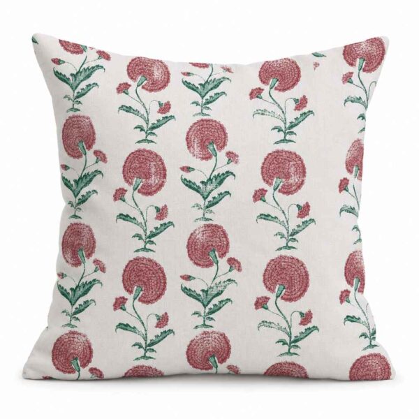 Block Print Scatter Cushion - Poppy