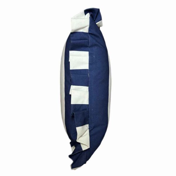 Navy Broad Stripe Frill Scatter Cushion - Image 3