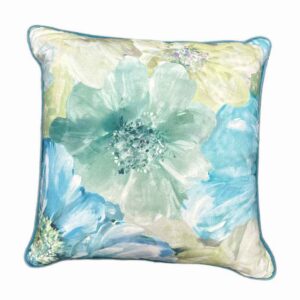 Teal Watercolour Floral Scatter Cushion